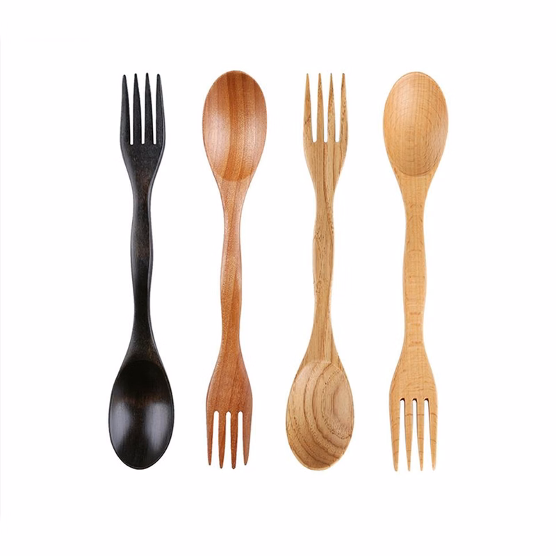 2 in 1 Wood Spoon and Fork