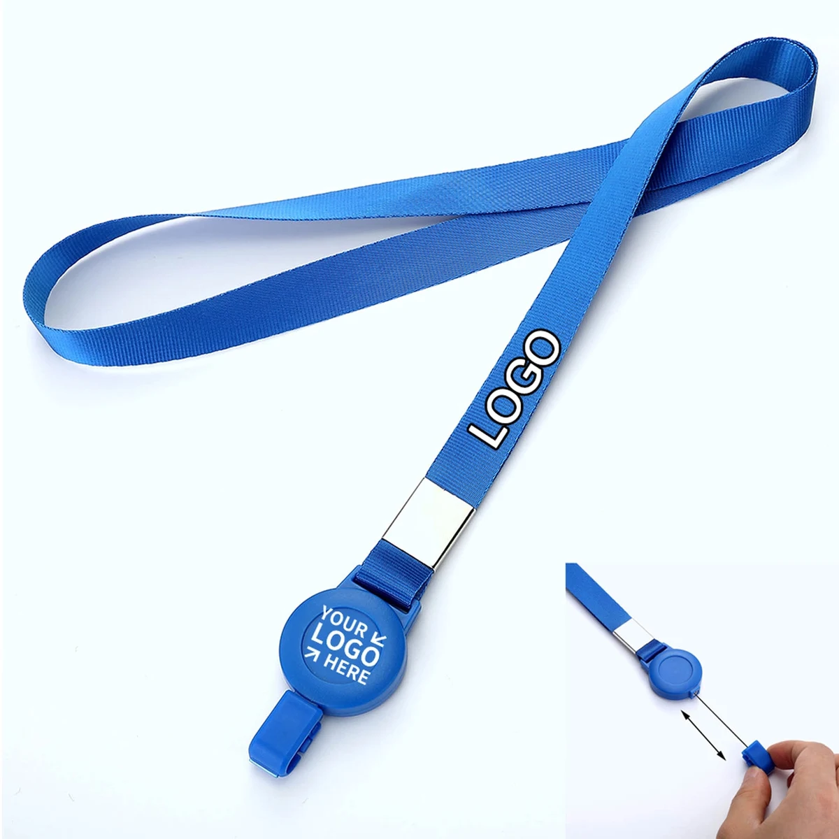 Adjustable Polyester Lanyard with Retractable Badge Reel Hol 1
