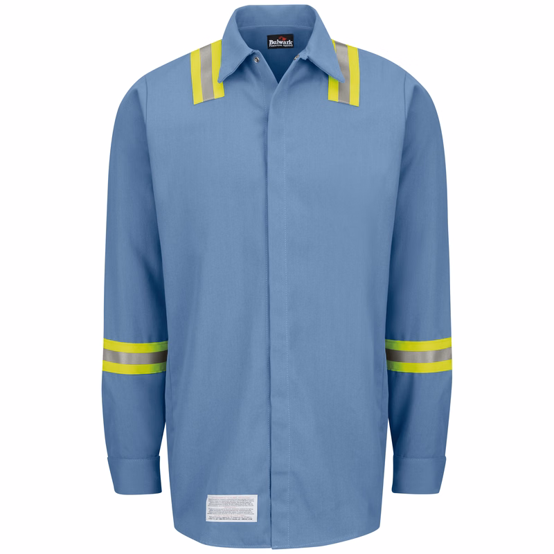 Bulwark® Enhanced Visibility Concealed-Gripper Pocketless Work Shirt