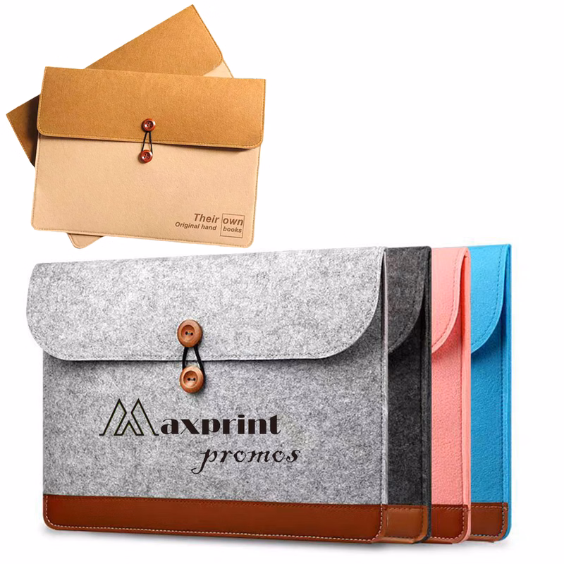 Personalized Felt Snap-Button File Bag