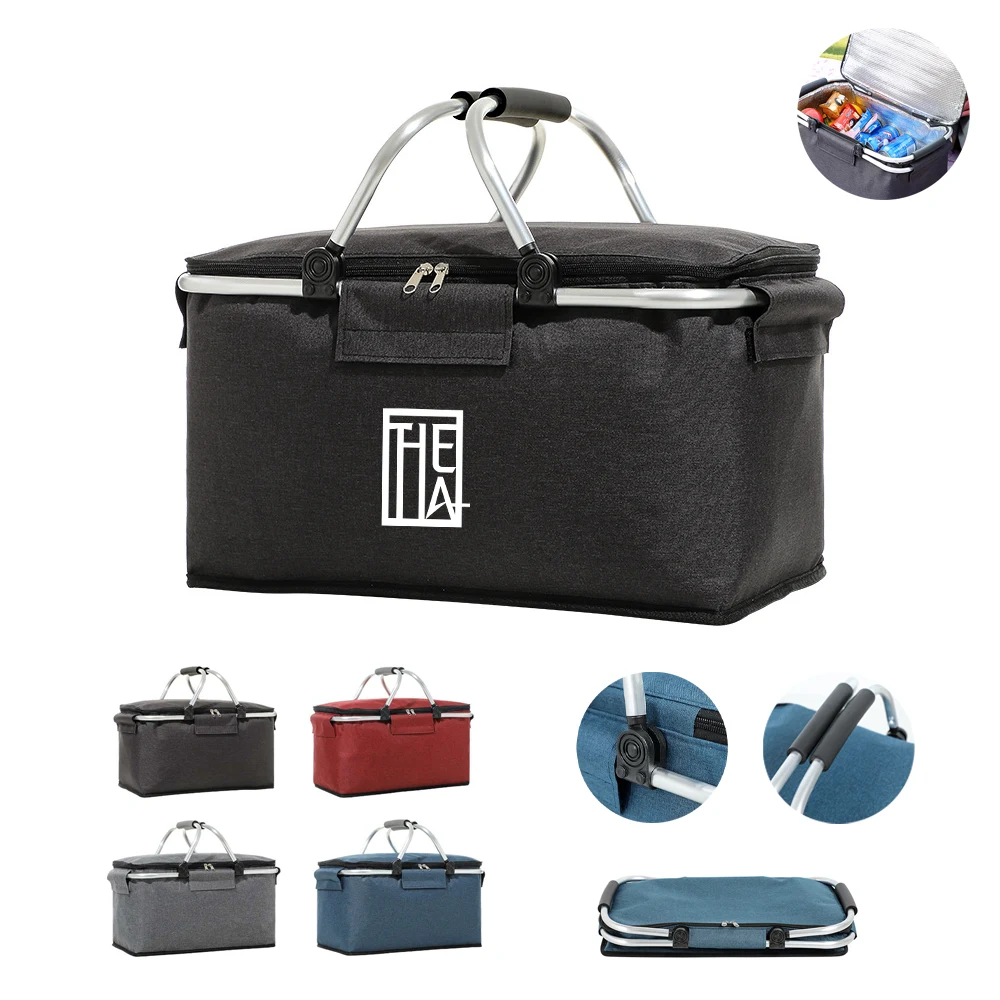 Foldable Insulated Picnic Basket With Aluminum Lining 1