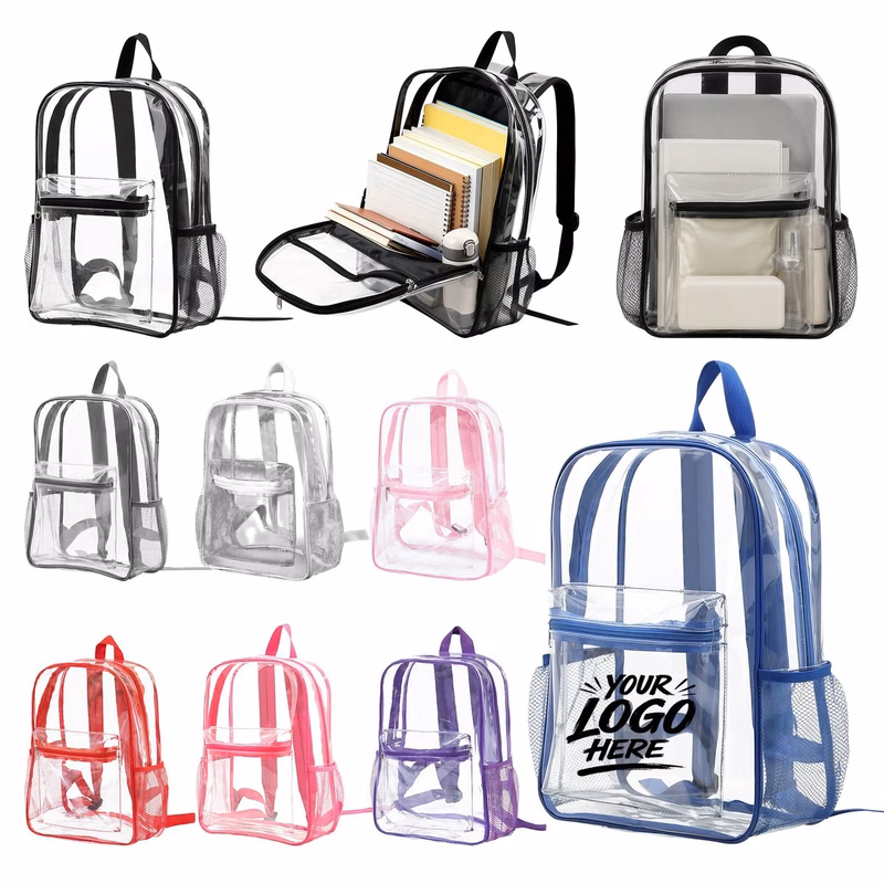 Transparent PVC School Backpack Waterproof Large Storage Bag