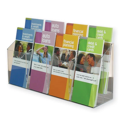 2 tiered 8-pocket Wall Mount Brochure Holder 1