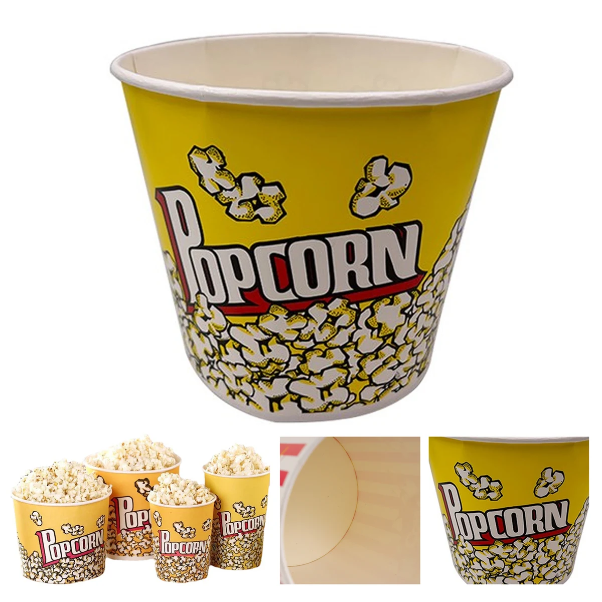 64 OZ Paperboard Popcorn Bucket Grease Resistant 1