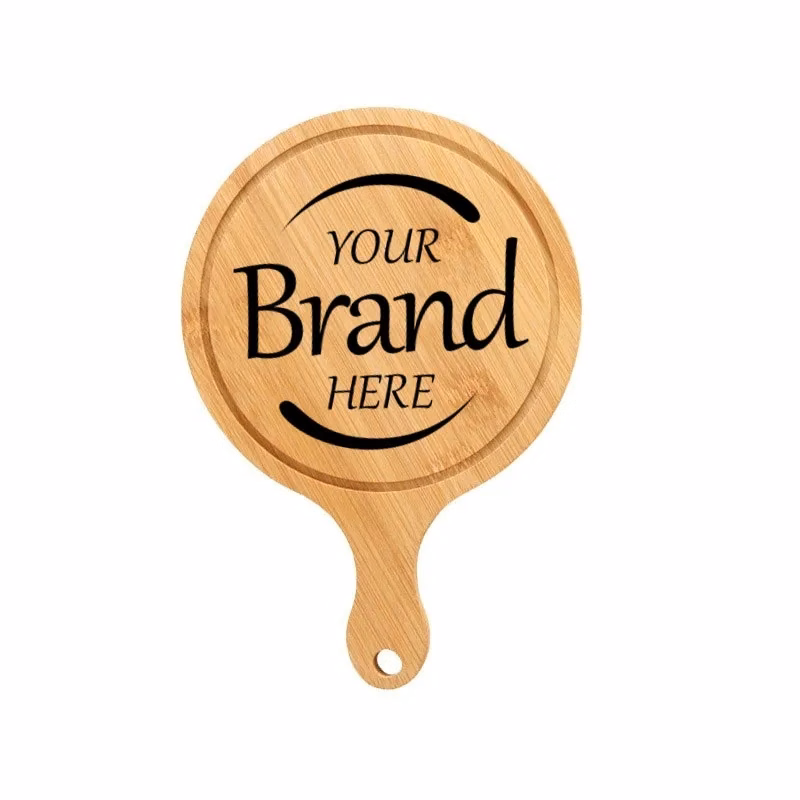 Wood Round Pizza Tray With Handle
