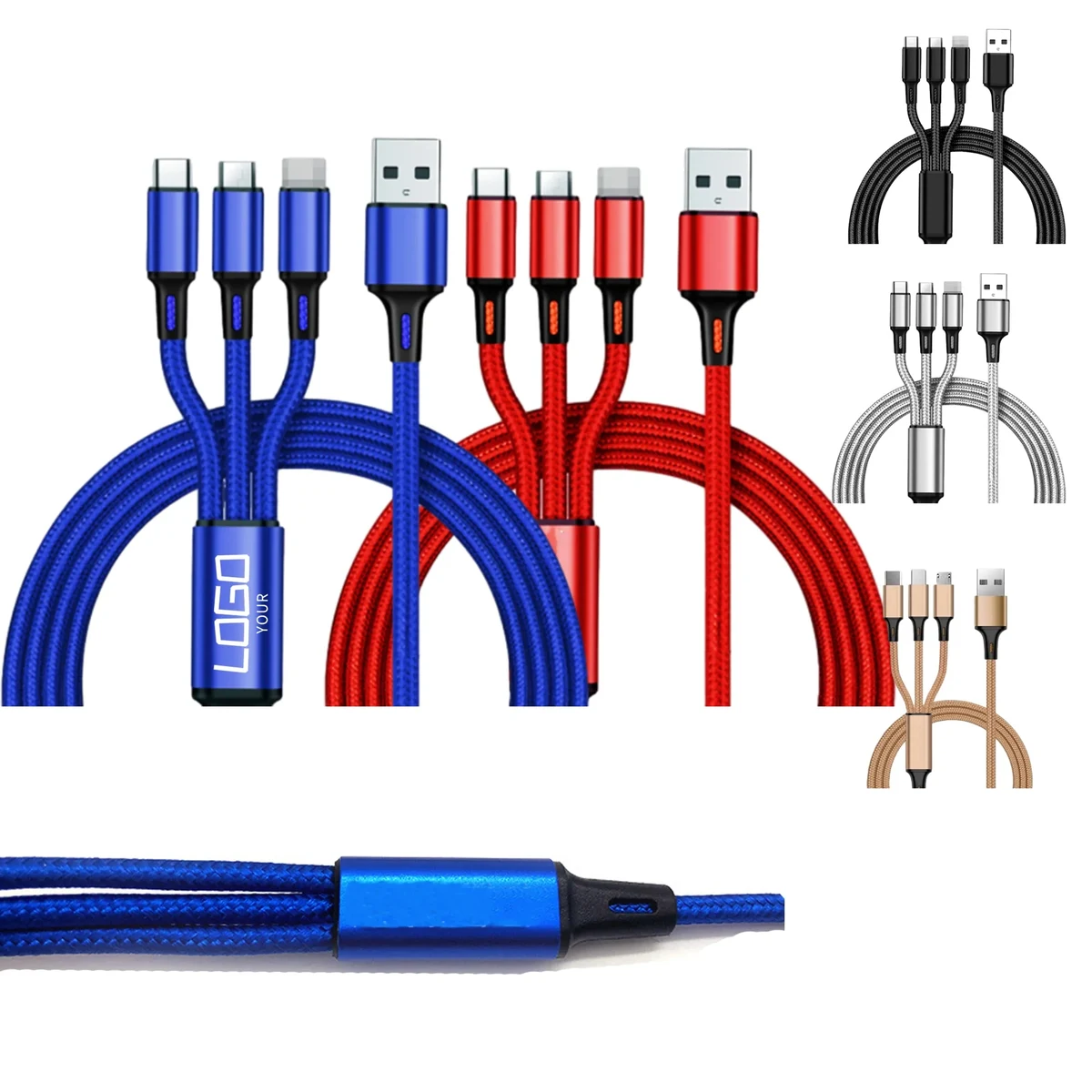 Durable 3in1 Charging Cable 2A 1