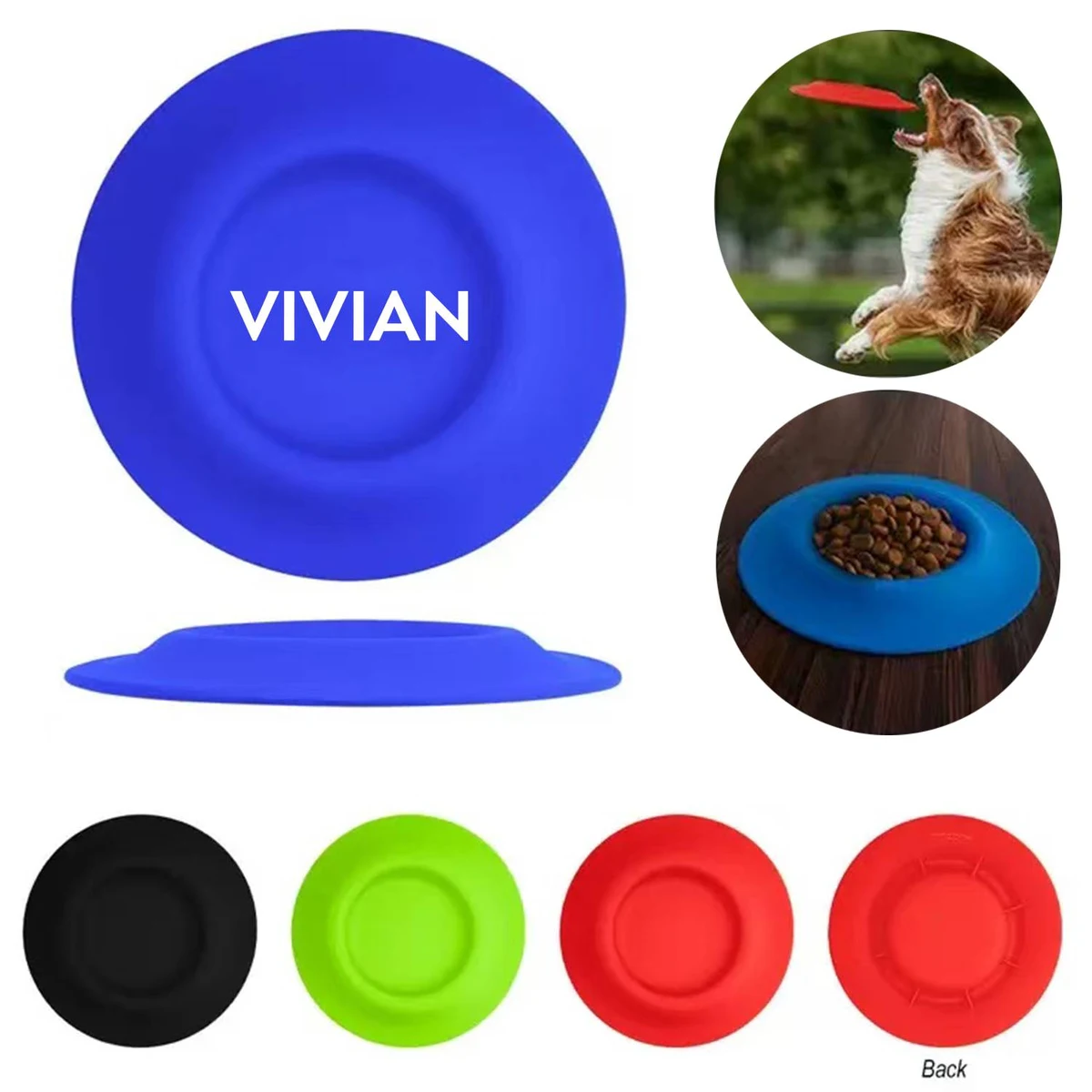 2-in-1 Silicone Pet Frisbee Bowl 1