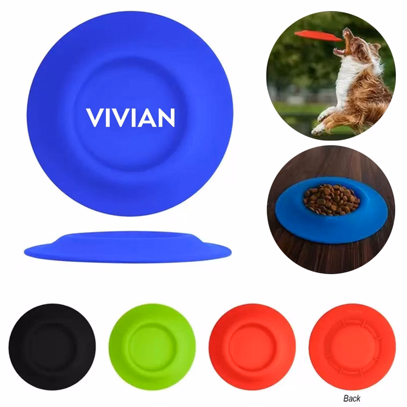 2-in-1 Silicone Pet Frisbee Bowl