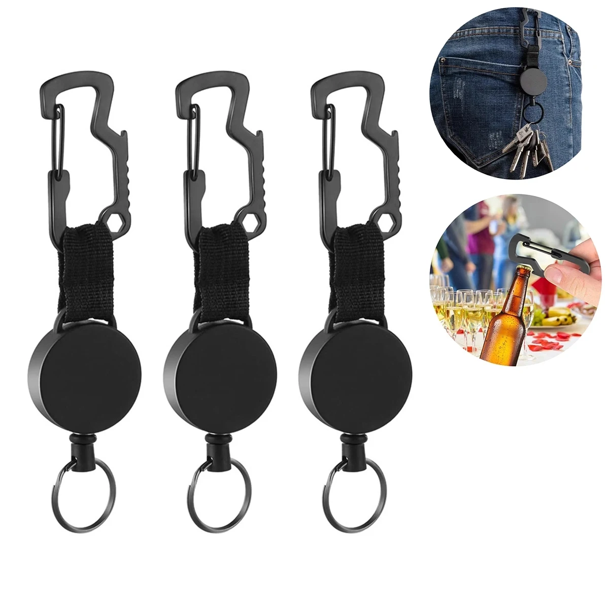Key Chains With Carabiner Wire Rope Bottle Opener 1