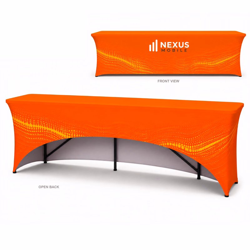 8' Stretch Table Cover, Open Back