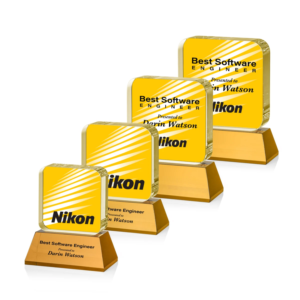 Flamborough VividPrint™ Award on Base - Amber 1