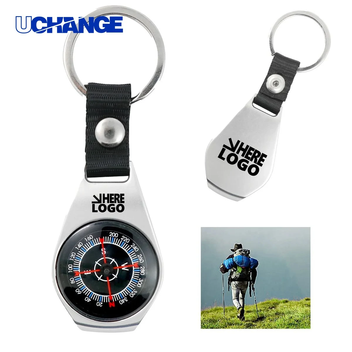 Compass Outdoor Alloy Keychain 1