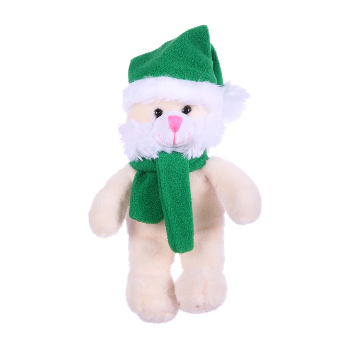 Soft Plush Bunny with Christmas Hat and Scarf 1