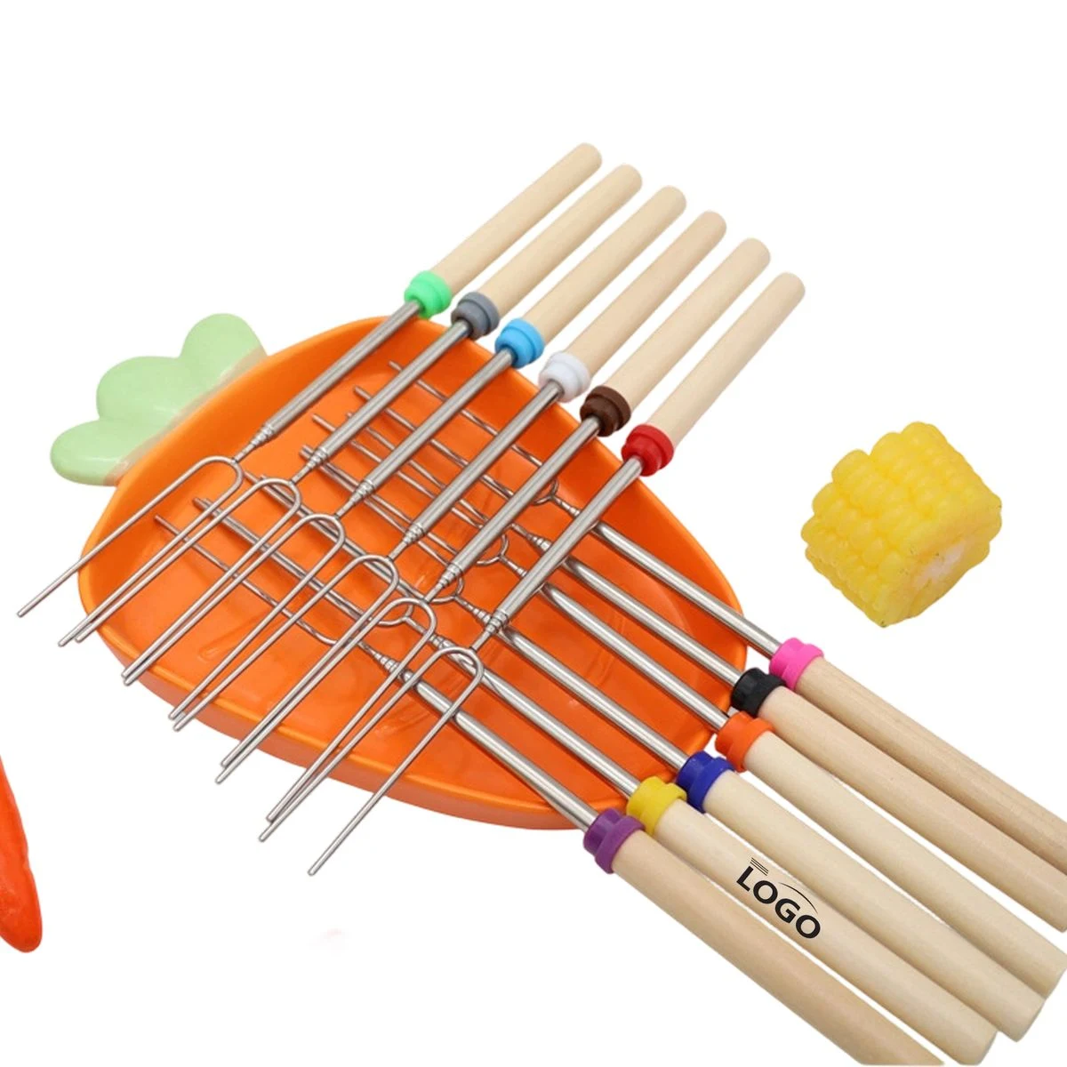 Stainless Steel Telescopic Barbecue Roasting Fork 1