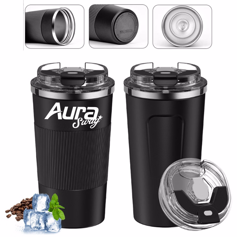 17Oz. Stainless Steel Insulated Travel Mug W/ Flip Lid