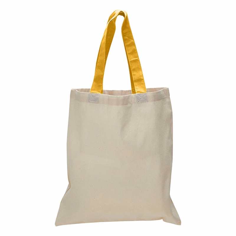 Value 6 oz Cotton Canvas Tote Bag - Contrasting Handle -