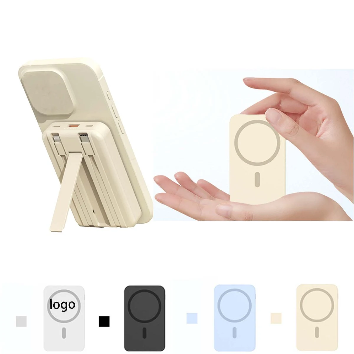 Magnetic Mini Power Bank with Built-in Cable Stand 1