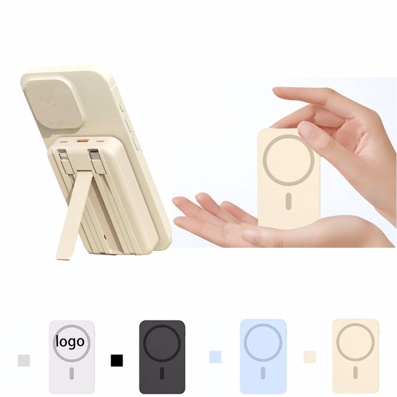 Magnetic Mini Power Bank with Built-in Cable Stand