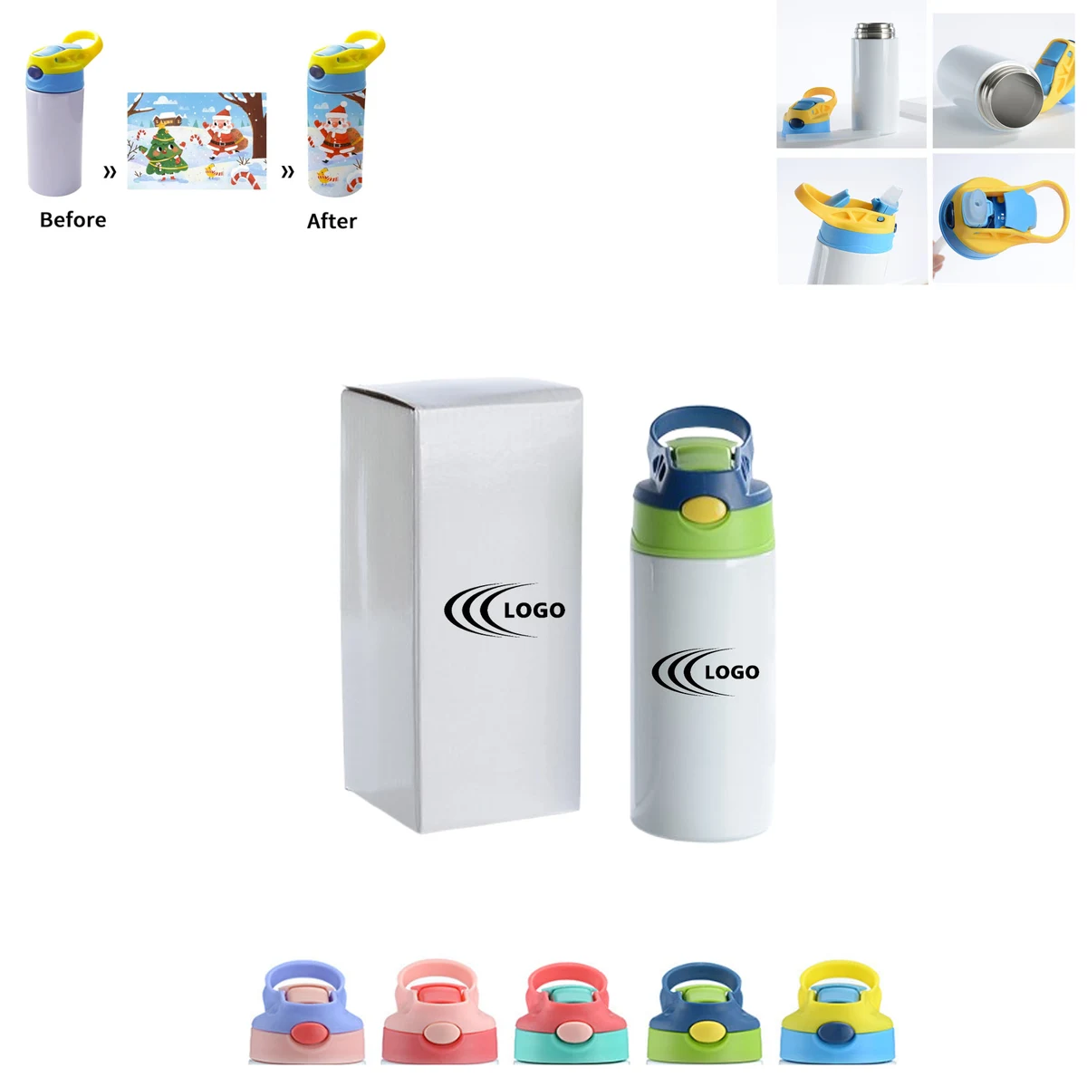 Stainless Steel Kid 12 oz Vacuum Tumblers With Straw 1