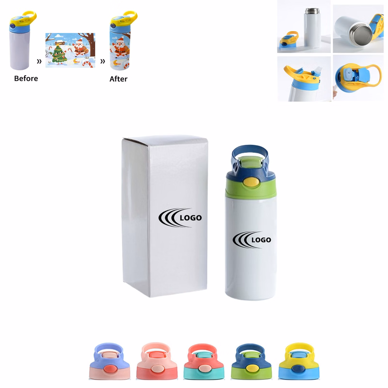 Stainless Steel Kid 12 oz Vacuum Tumblers With Straw