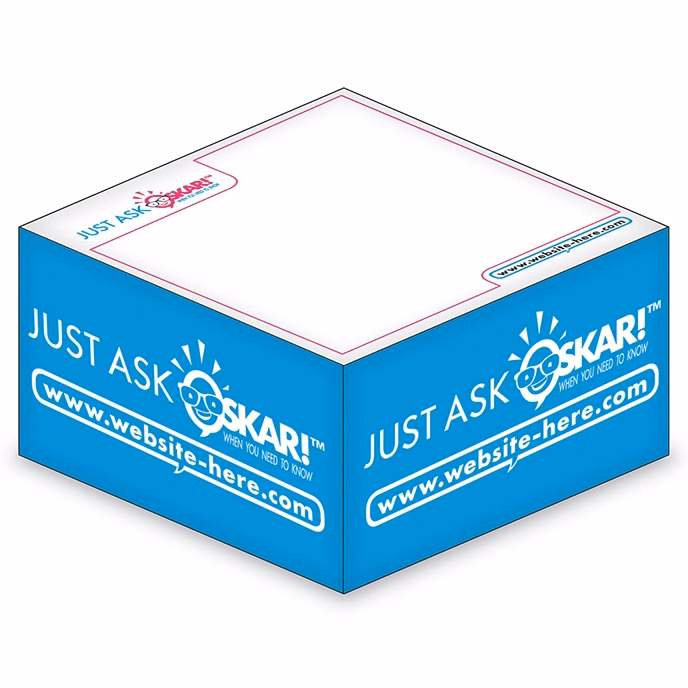 Sticky Note Cubes - 3.875x3.875x1.9375-1 Color, 1 Side Design