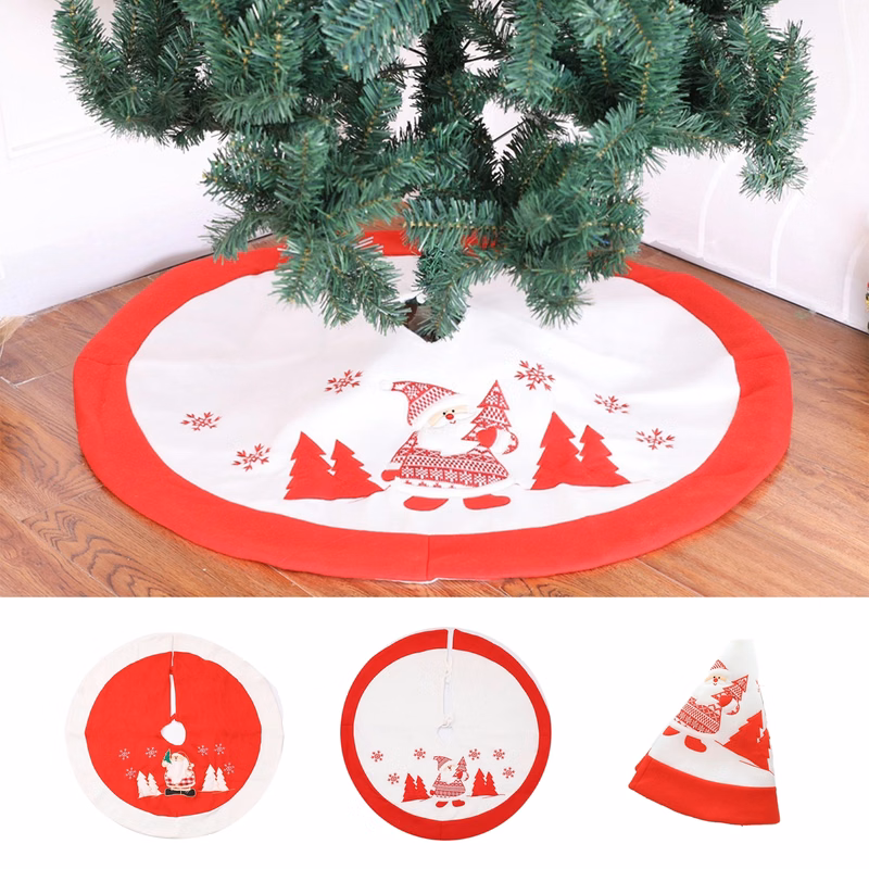 Red And White Xmas Christmas Tree Skirt Decorations