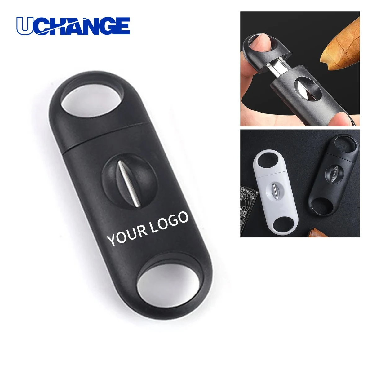 Plastic and Steel V Cut Cigar Cutter Tool 1