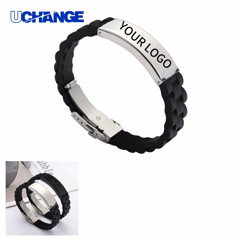 Silicone Bracelet with Steel Clasp