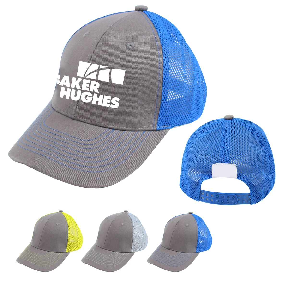 6-Panel Contrast Stitch Mesh Back Baseball Cap 1
