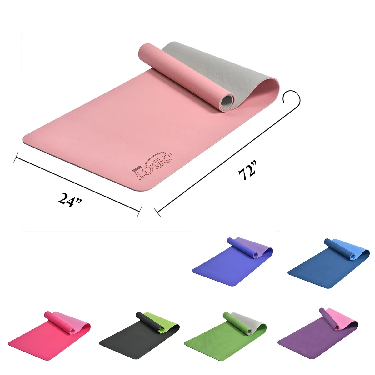 MOQ12 Dual Color TPE Yoga Mat Portable Fitness 1