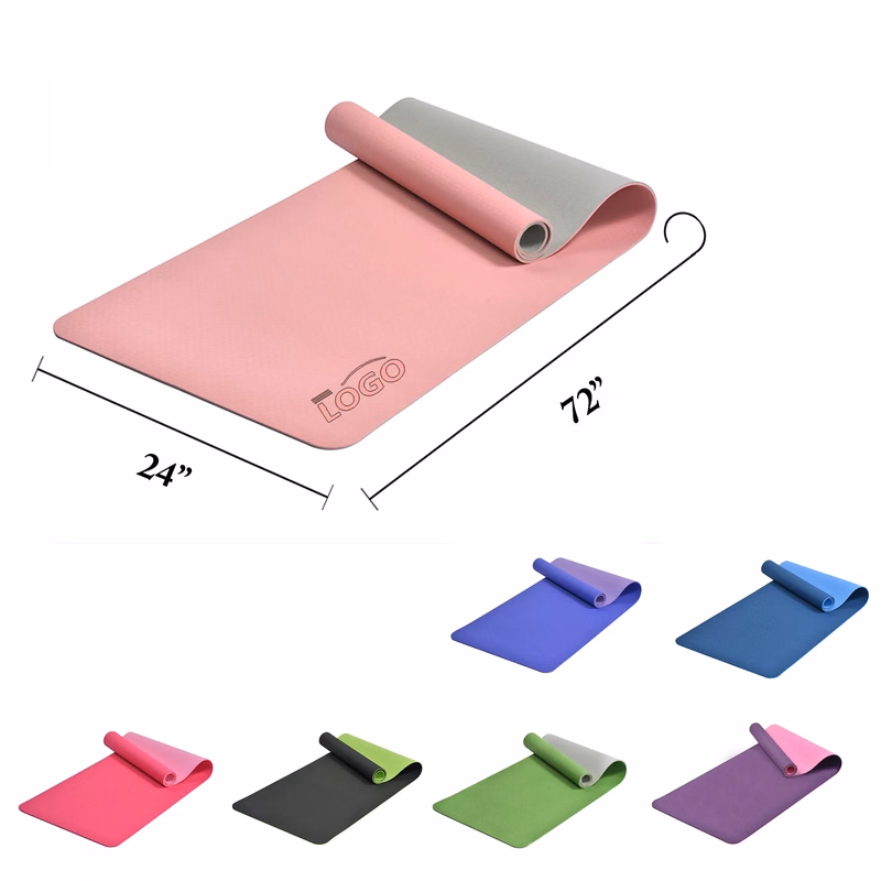 MOQ12 Dual Color TPE Yoga Mat Portable Fitness