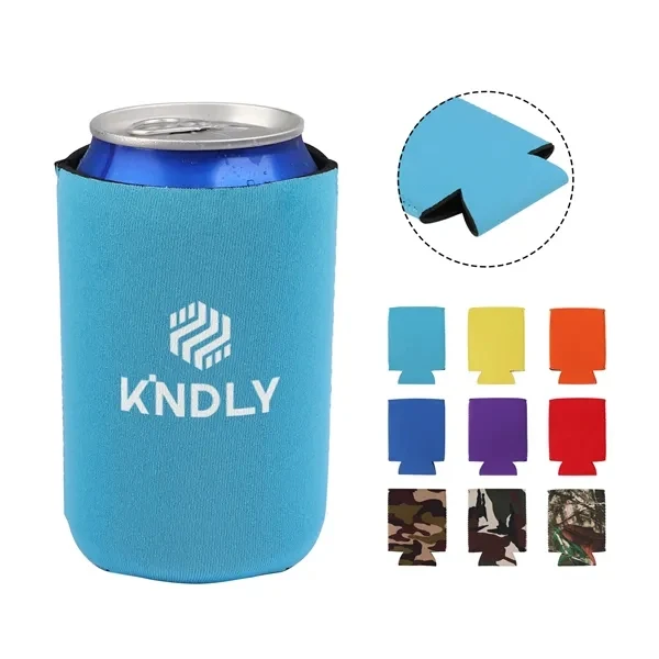 Custom 12 oz Slim Neoprene Can Cooler with Full Color — Beverage Giveaway, custom koozie with logo imprint 1