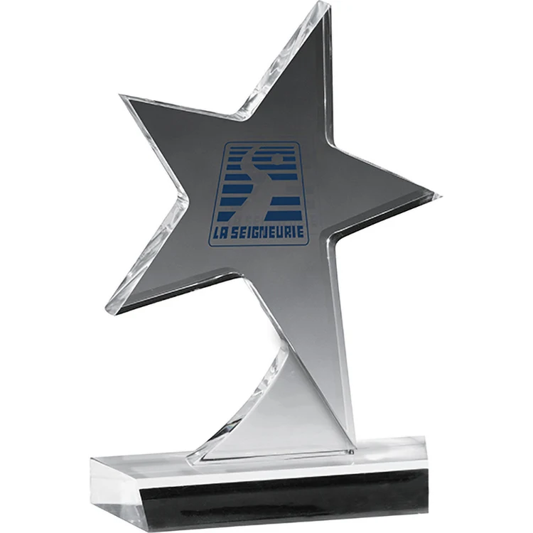 Clear Standing Star Award (5"x 7"x 3/4") Screen-Printed 1