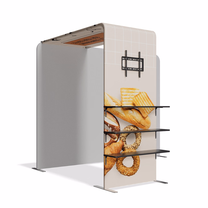 L-Shape Display w/Shelves &TV Rack - 6.5'wx8'h