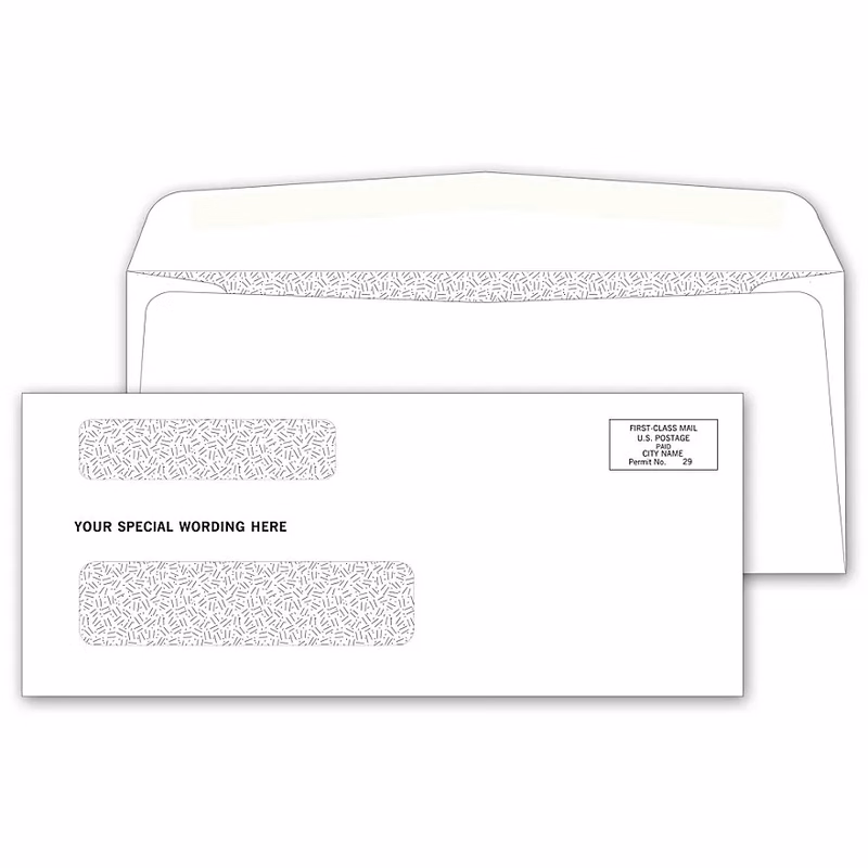 Envelopes - Double Window, Confidential, Gummed Flaps
