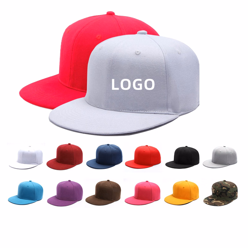 100% Cotton Snapback Closure Hip Hop Style Flat Bill Caps