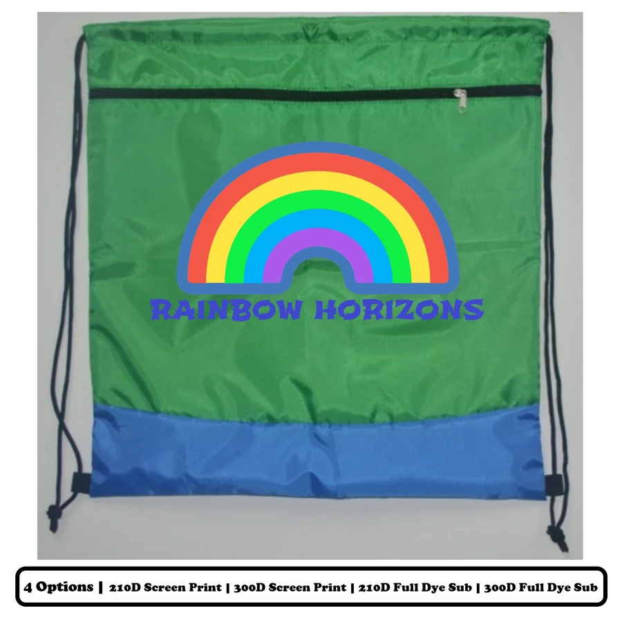 Sublimation Multi-Panel Polyester Drawstring Bag w/ 1