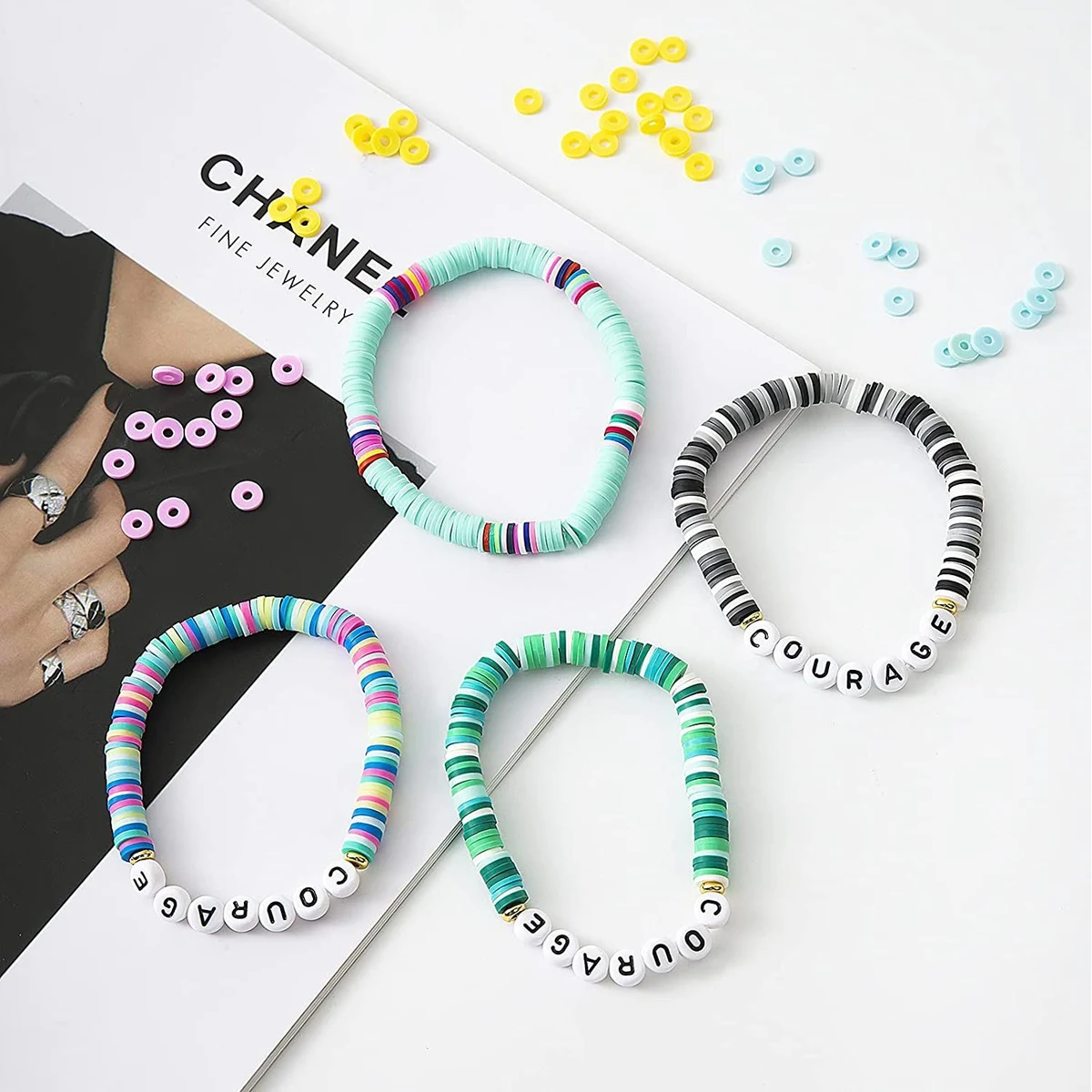 Custom Letter Beaded Soft Clay Bracelet 1