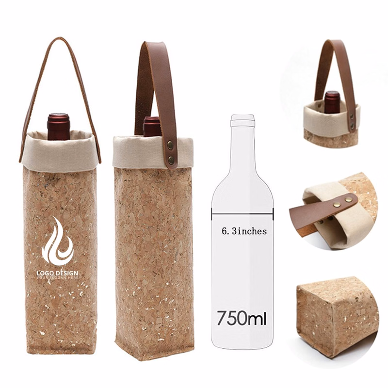 Open Single Waterproof Leather Wine Packaging Gift Bag