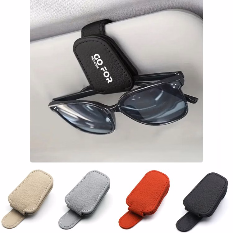 Magnetic Leather Sunglasses Holders for Car Visor