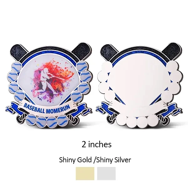 2.25'' UV Printed Baseball Pins w/ Stock Shape 1