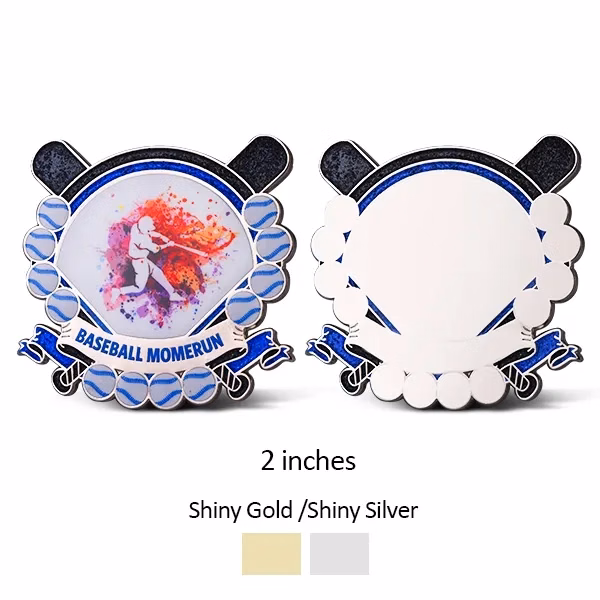 1.75'' UV Printed Baseball Pins w/ Stock Shape