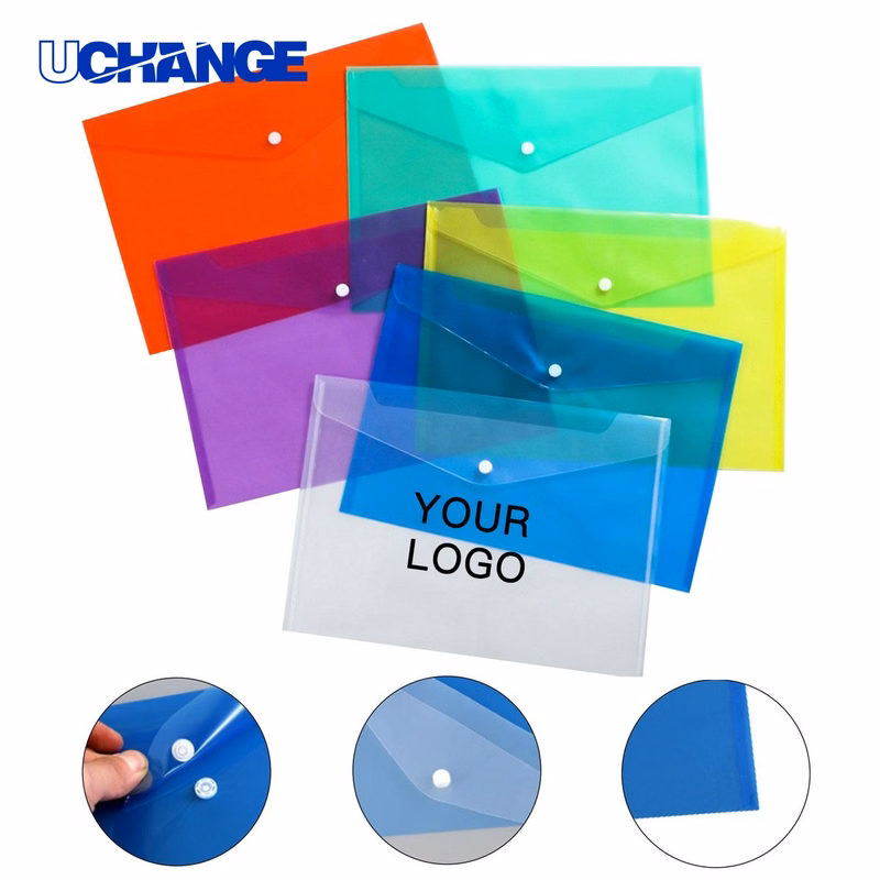 Transparent PP Snap Button Folder