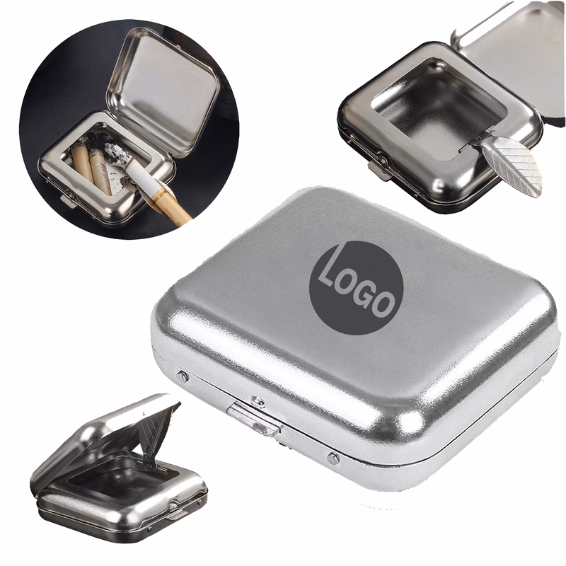 Portable Stainless Steel Pocket Ashtray with Sealed Lid