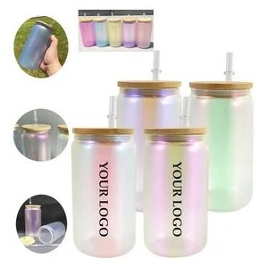 16oz Iridescent Beer Glass Can Cup 1