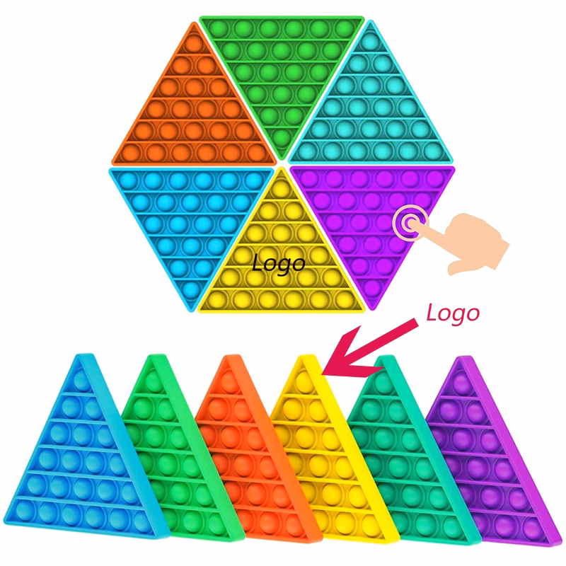 Triangle Shape Pure Color Push Pop Bubble Fidget Sensory Sunshine Toy