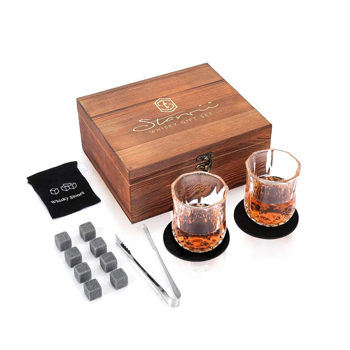 Scotch Bourbon Whiskey Stones Gift Set 1