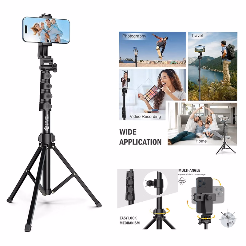 64-Inch Tripod for Mobile Phone and Camera with Remote Contr