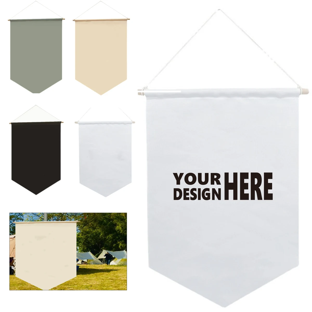 Blank Flag Banner Made of Canvas 1