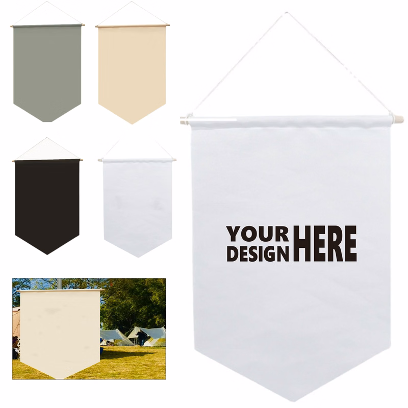 Blank Flag Banner Made of Canvas